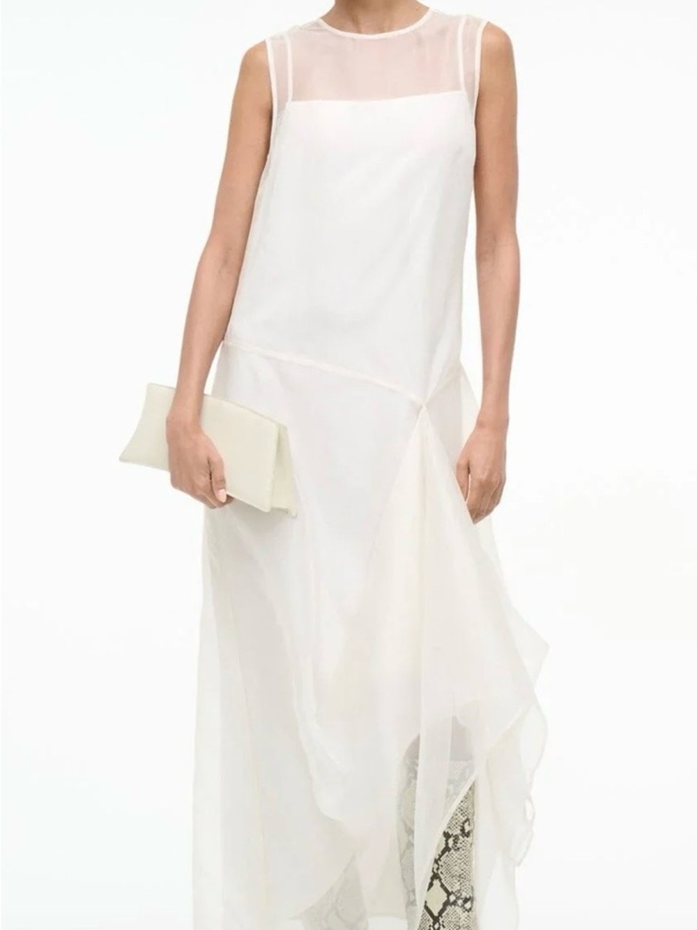 STAUD Sheer Ivory Maxi Dress - Picture 2 of 9